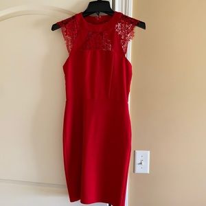 Red dress with lace